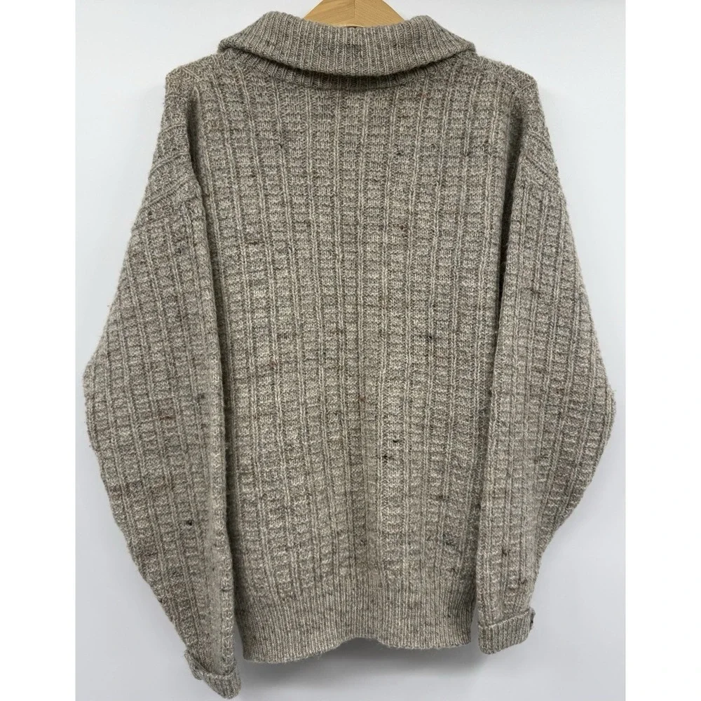 Vintage Pendleton Wool Oatmeal Cardigan Full Zip Collared Sweater Mens M Pockets